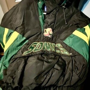 Seattle SuperSonics Starter Puffer Coat, RARE SIZE - Mens XL Vintage 90s